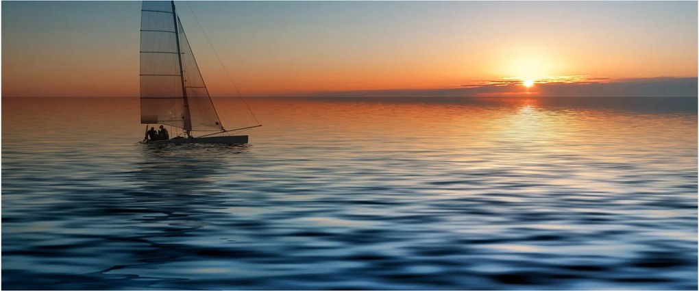 Tablou - Bărci cu vele pe mare (120x50 cm)