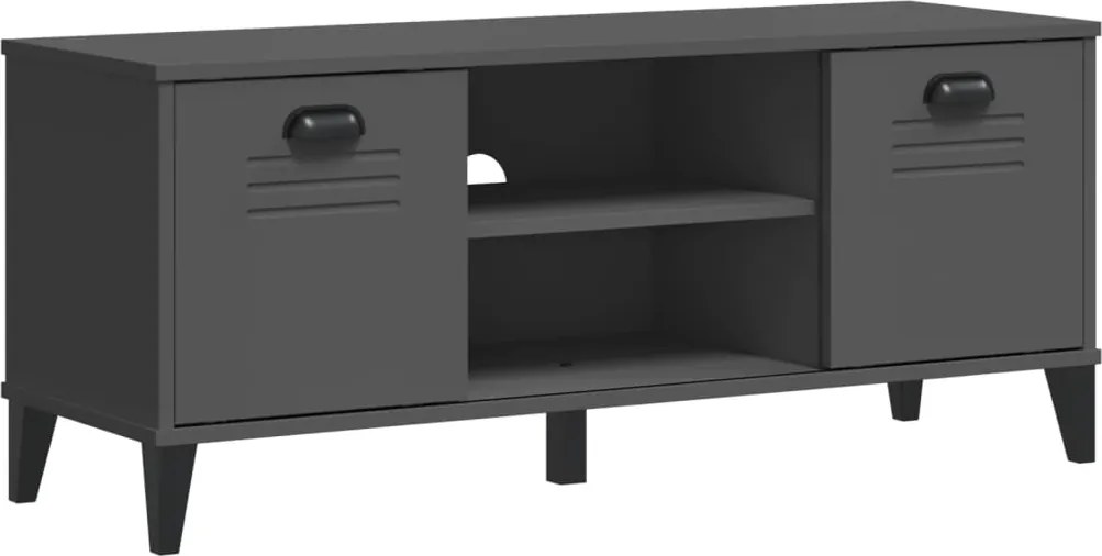 vidaXL Bancă pantofi „VIKEN” gri antracit 106x35x45 cm, lemn prelucrat