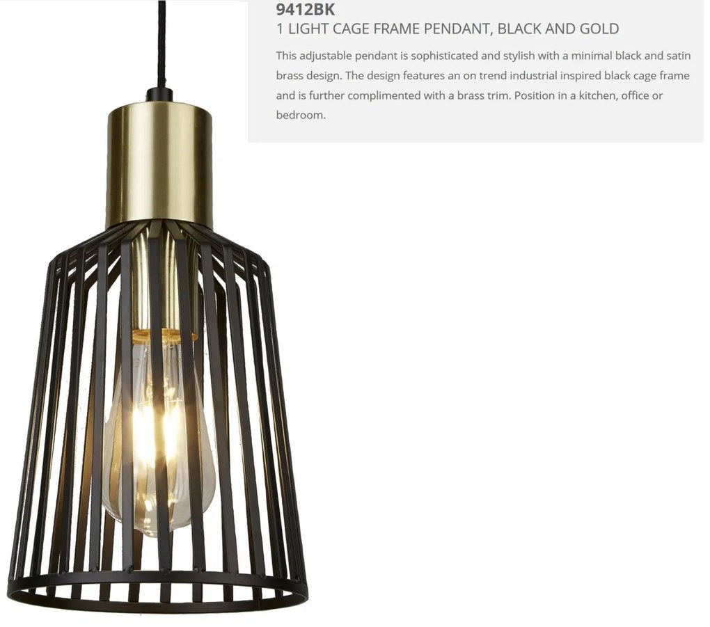 Lustra / Pendul design modern Bird Cage 9412BK SRT