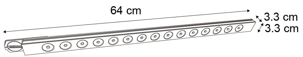 Plafonieră modernă neagră pentru sistem de șină monofazat 15W 1170 lm 3000K - Iconic Tsiri