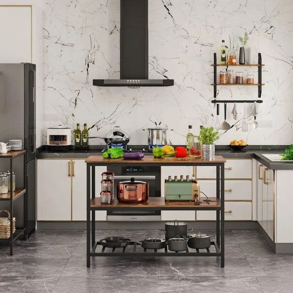 Etajeră pentru bucătărie MARGE maro/negru