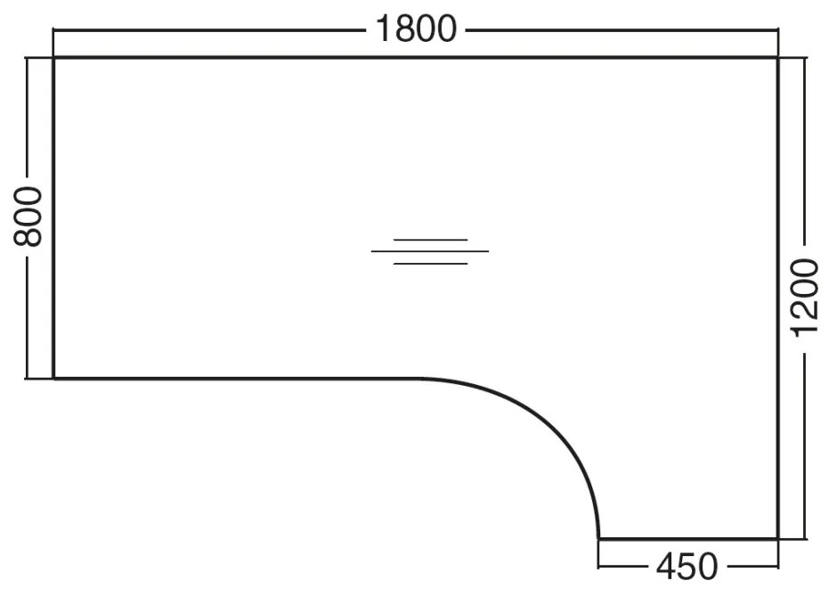 Birou ergonomic ProOffice B 180 x 120 cm, dreapta, nuc