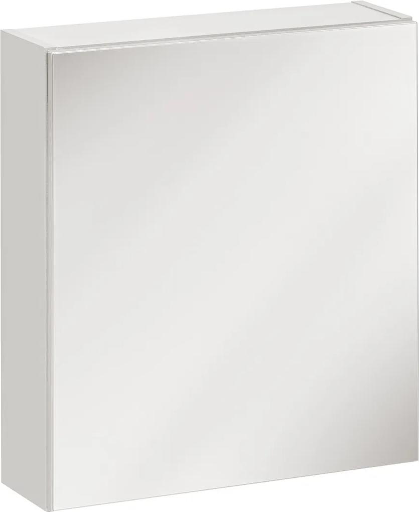 Dulap de baie cu oglinda si 1 usa Twist White 50x15x55 cm