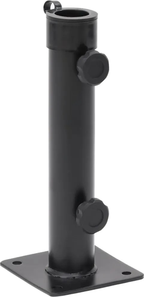 vidaXL Suport de umbrelă pentru stâlp de Ø38/48 mm, negru mat, oțel