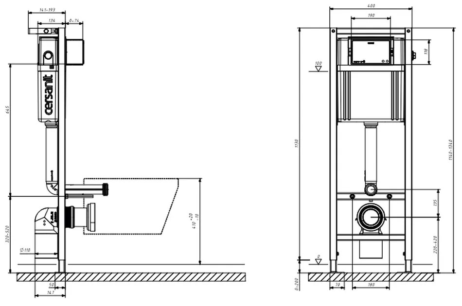 Set vas wc suspendat Delfi cu capac soft close, rezervor incastrat System 01 si clapeta crom lucios