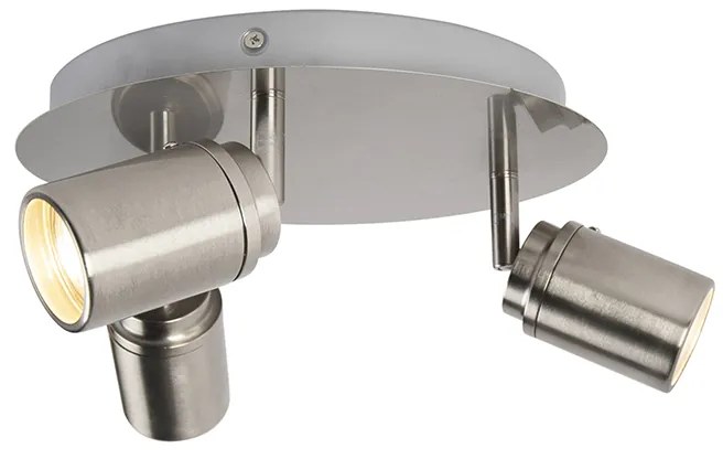 Spot modern pentru baie din oțel cu 3 lumini IP44 - Ducha