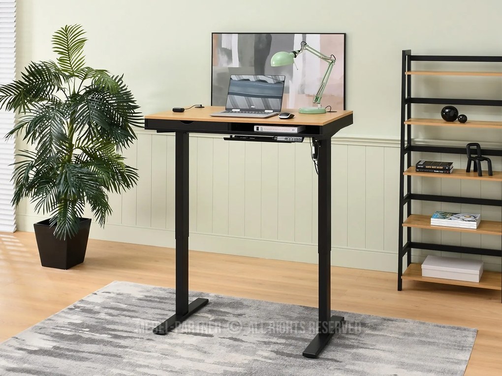 Masă PC Osto 100 (stejar negru + negru). Promo -7%. 1109819