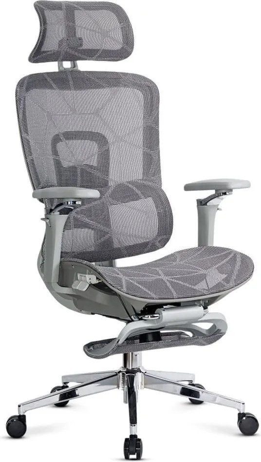 Scaun ergonomic SYYT 9520 gri, brațe 4D și șezut reglabil