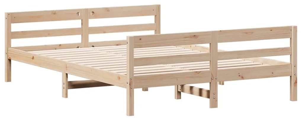 842786 vidaXL Cadru de pat cu tăblie, 140x200 cm, lemn masiv de pin