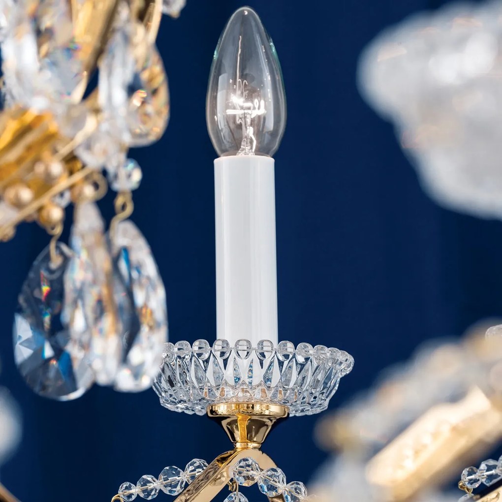 Candelabru de lux cristal Scholer Hirohito 10L 24K gold plated