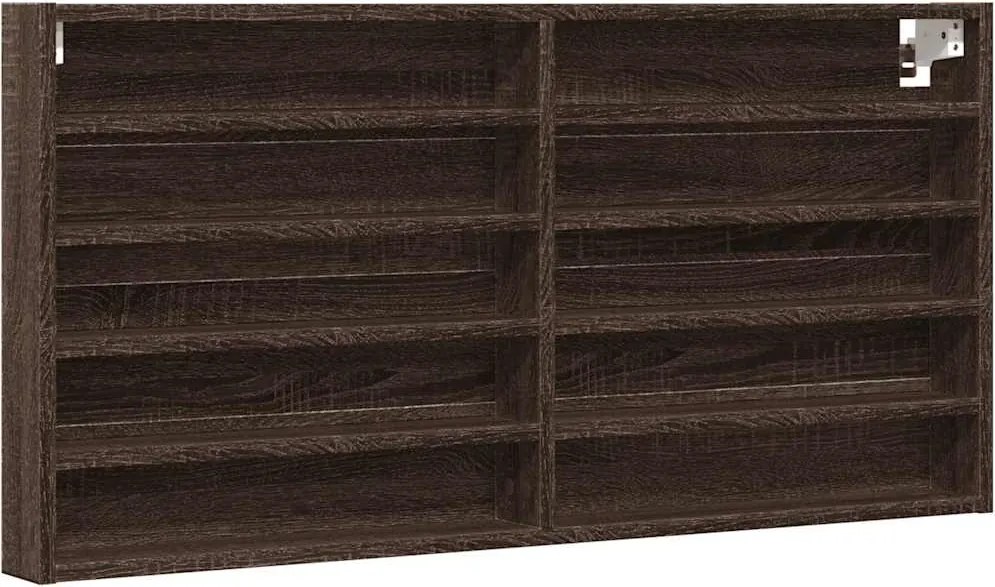 vidaXL Dulap cu vitrină, stejar maro, 100x8,5x50 cm, lemn prelucrat