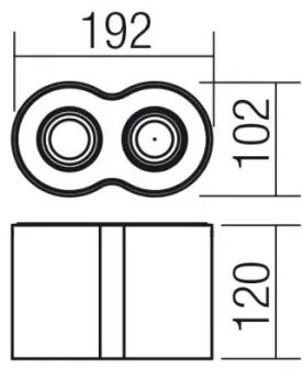 Spot KATO 2xGU10/35W/230V Redo 01-1309