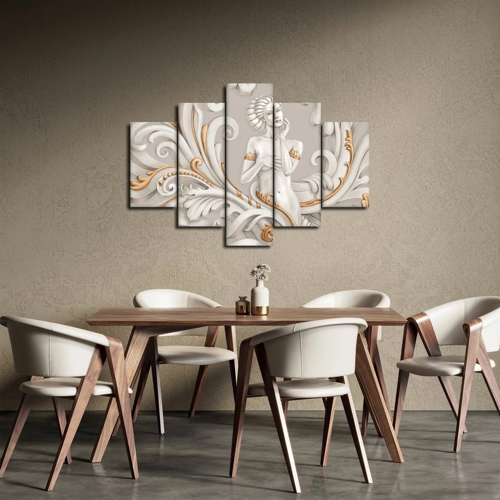 Tablou - Imagine a zeiței într-un fundal ornamental (150x105 cm)