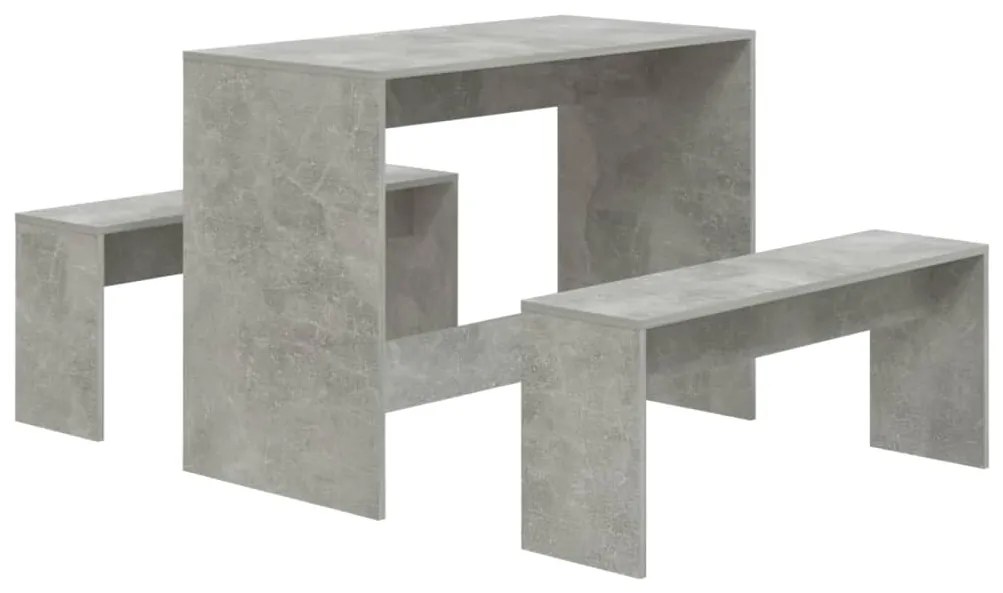 809480 vidaXL Set mobilier de bucătărie, 3 piese, gri beton, PAL