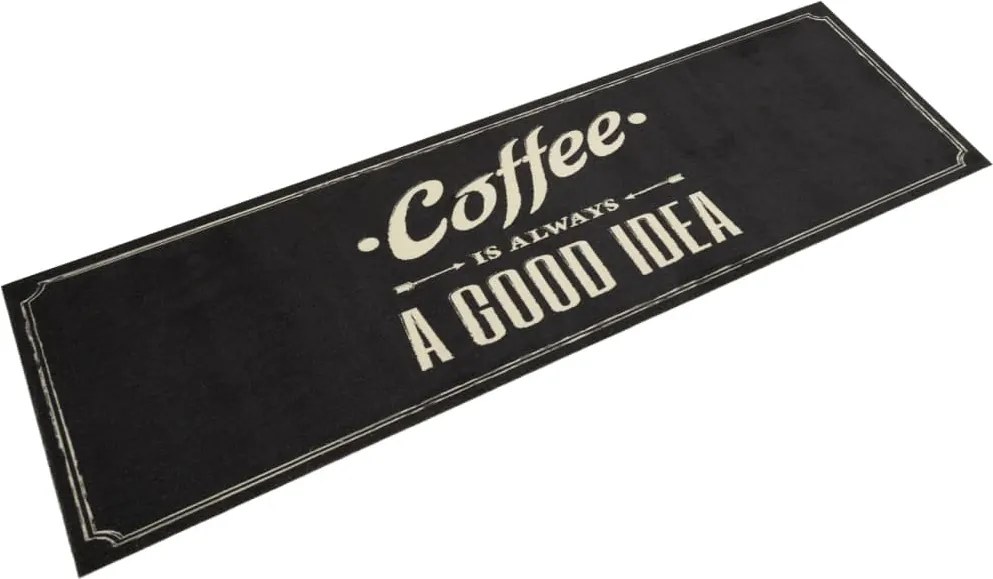 vidaXL Covor de bucătărie lavabil, text Coffee, 45x150 cm, catifea