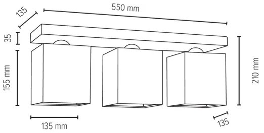 Plafonieră Spot-Light 2284374 INGER 3xE27/25W/230V