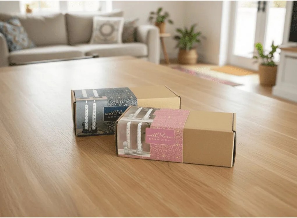 Set 2 suporturi pentru lumanari din ceramica IDEAS 4 SEASONS, neagra