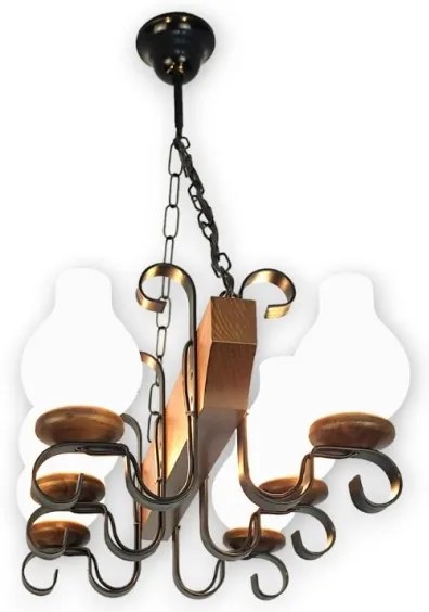 Lustră pe lanț Brilagi QUEEN 6xE14/40W/230V fag/nuc