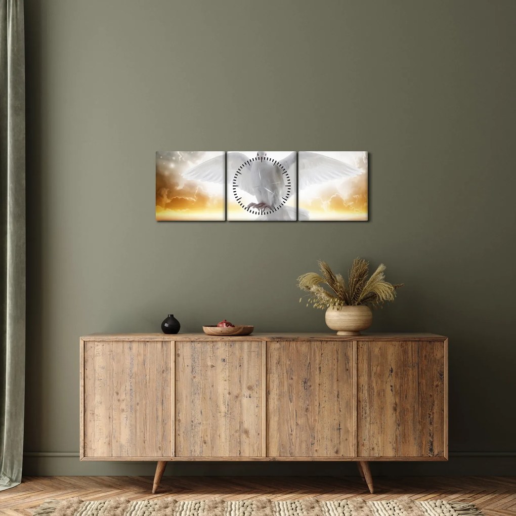 Tablou porumbiță (cu ceas) (90x30 cm)