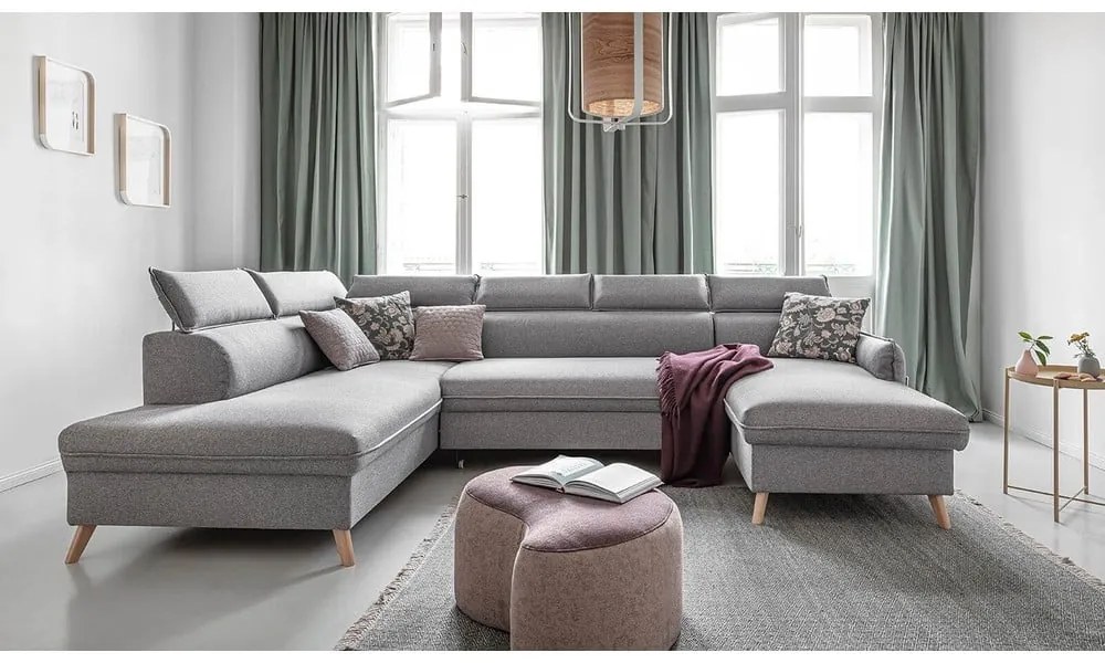 Colțar gri deschis extensibil (cu colț pe partea stângă ) Sweet Harmony – Miuform