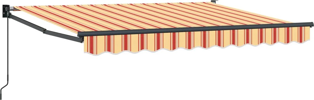 vidaXL Copertină retractabilă manuală Galben, Portocaliu și Alb