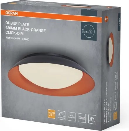 Osram - Plafonieră LED reglabilă ORBIS PLATE LED/45W/230V, Ø48 cm, portocaliu/negru