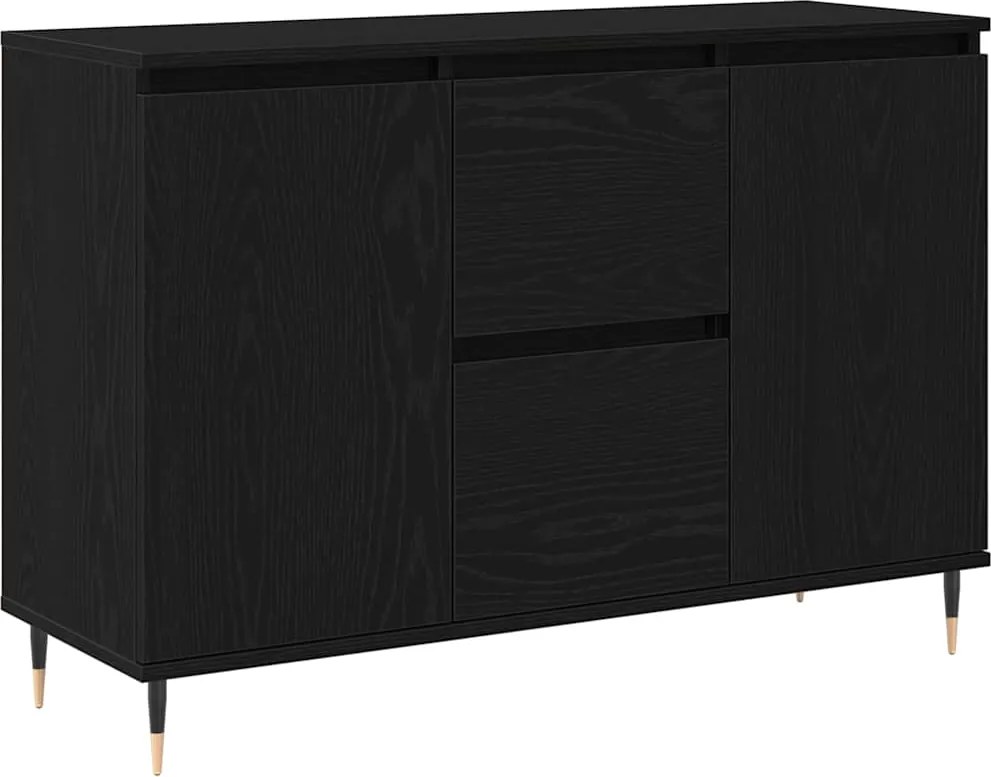 vidaXL Bufet cu sertar Stejar Negru 101,5 x 35 x 70 cm Lemn compozit