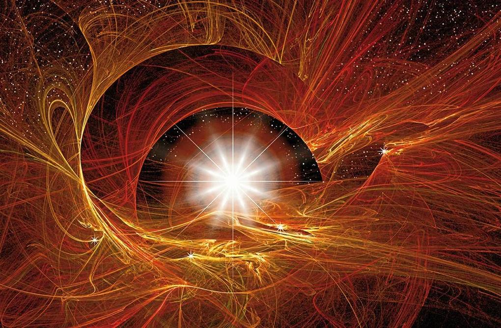 Fototapet - Abstract auriu Supernova (152,5x104 cm), în 8 de alte dimensiuni noi