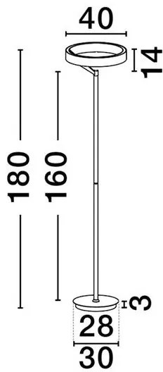 Lampadar circular aluminiu negru LED ADALIZ