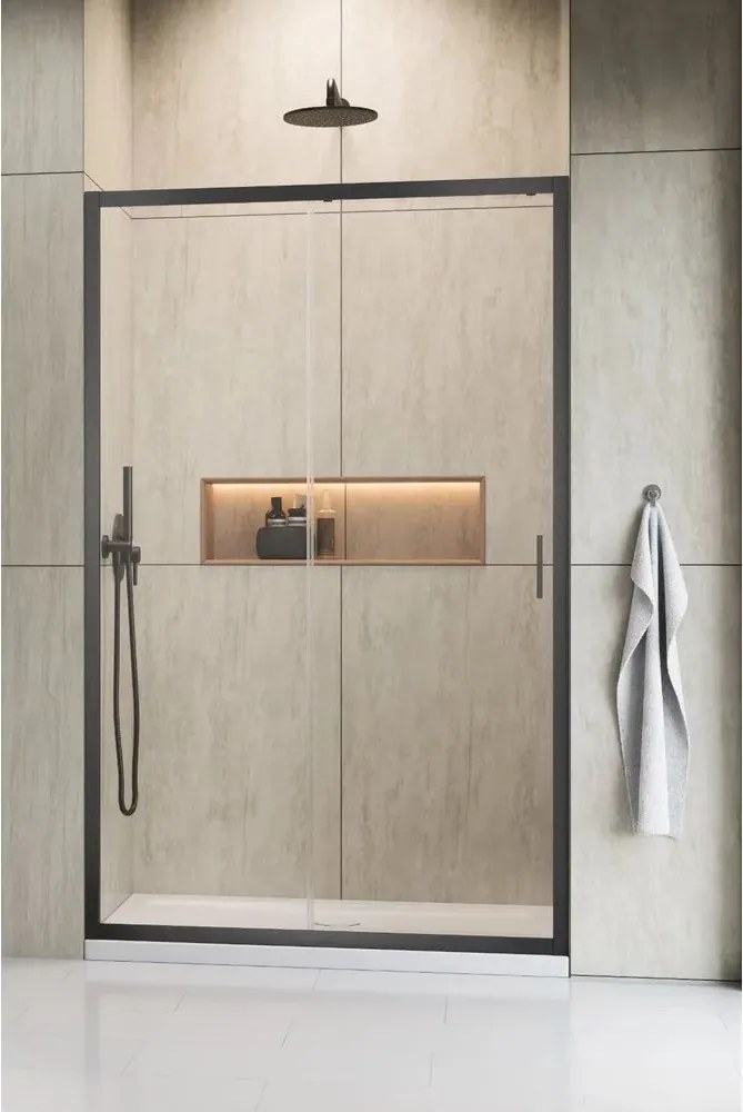 Usa de nisa culisanta Radaway Alienta DWJ 140 cm GunMetal periat-transparent sticla 5 mm
