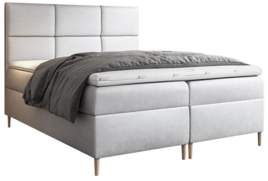 Expedo Pat tapițat boxspring GRETA + topper, 120x200, jasmine 81