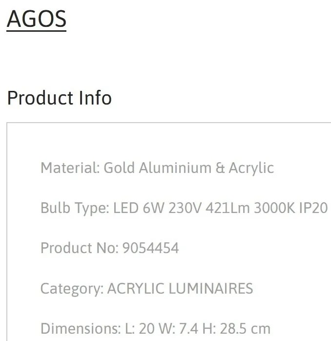 Aplica LED de perete design modern AGOS