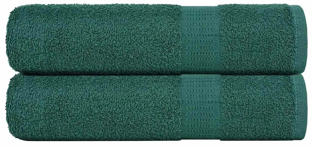 vidaXL Prosoape de baie 2 buc Verde 100x150 cm 360 g/m² 100% bumbac