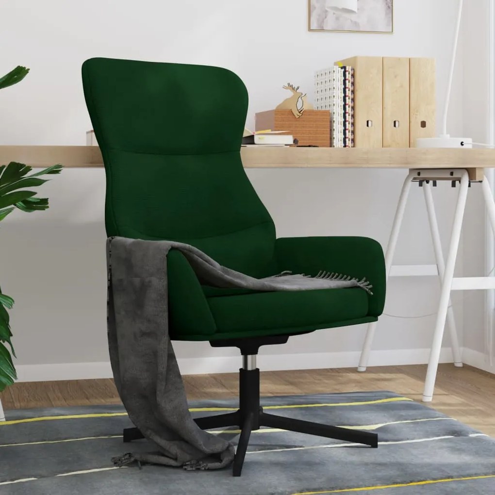 341110 vidaXL Scaun de relaxare, verde închis, catifea