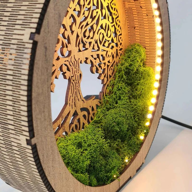 SENTOP | Lampă de masă Arborele Vieții cu mușchi | ZIVENA