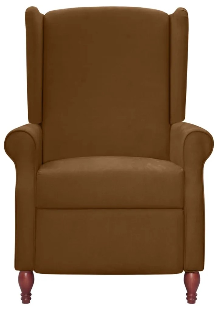 282211 vidaXL Fotoliu rabatabil, maro, material textil