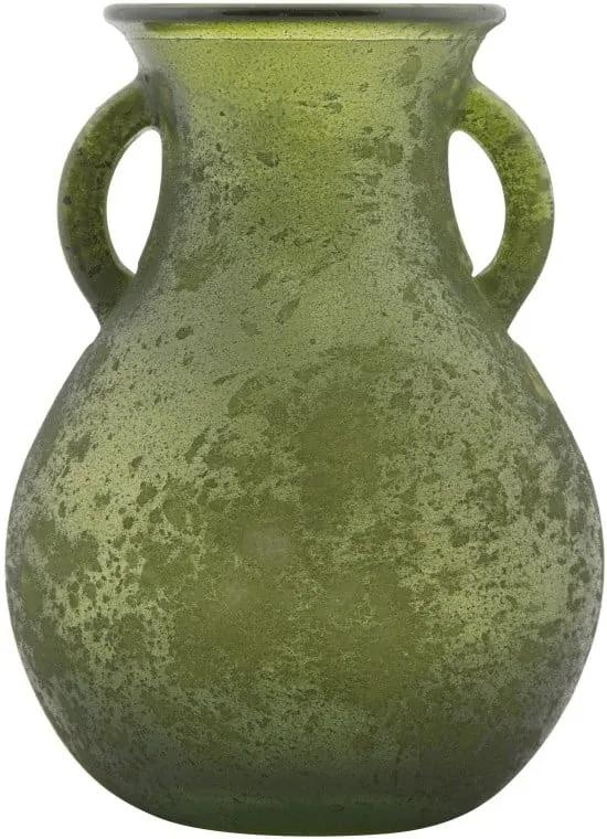 Vază din sticlă reciclată Mauro Ferretti Anfora, ⌀ 11,5 cm, verde