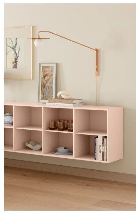 Bibliotecă roz-deschis suspendată 220x61x42 cm Mistral – Hammel Furniture