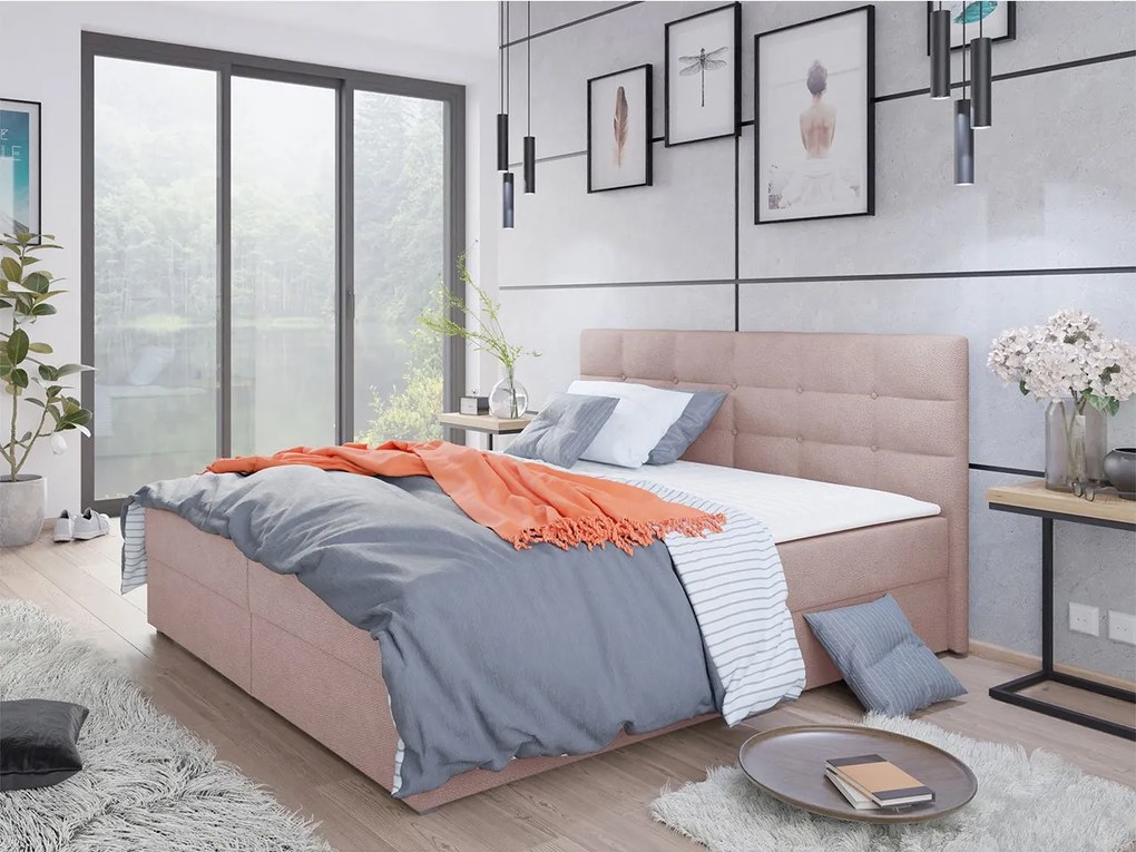 Pat matrimonial Boxspring Sebastian -1 (140x200) (Rico 19). 1059683