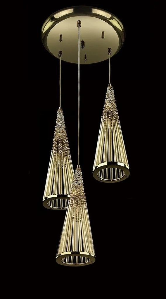 Lustra cu 3 pendule cristal Bohemia design LUX AMADEUS 02-CH