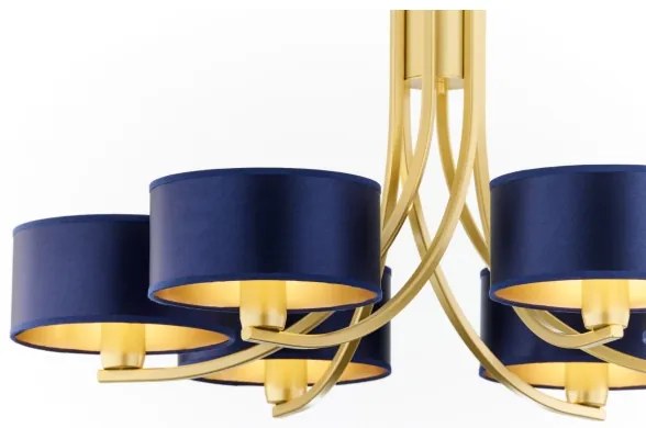 Jupiter 2095 - Candelabru ARTHUR cu lanț 6xE27/15W/230V albastru/auriu