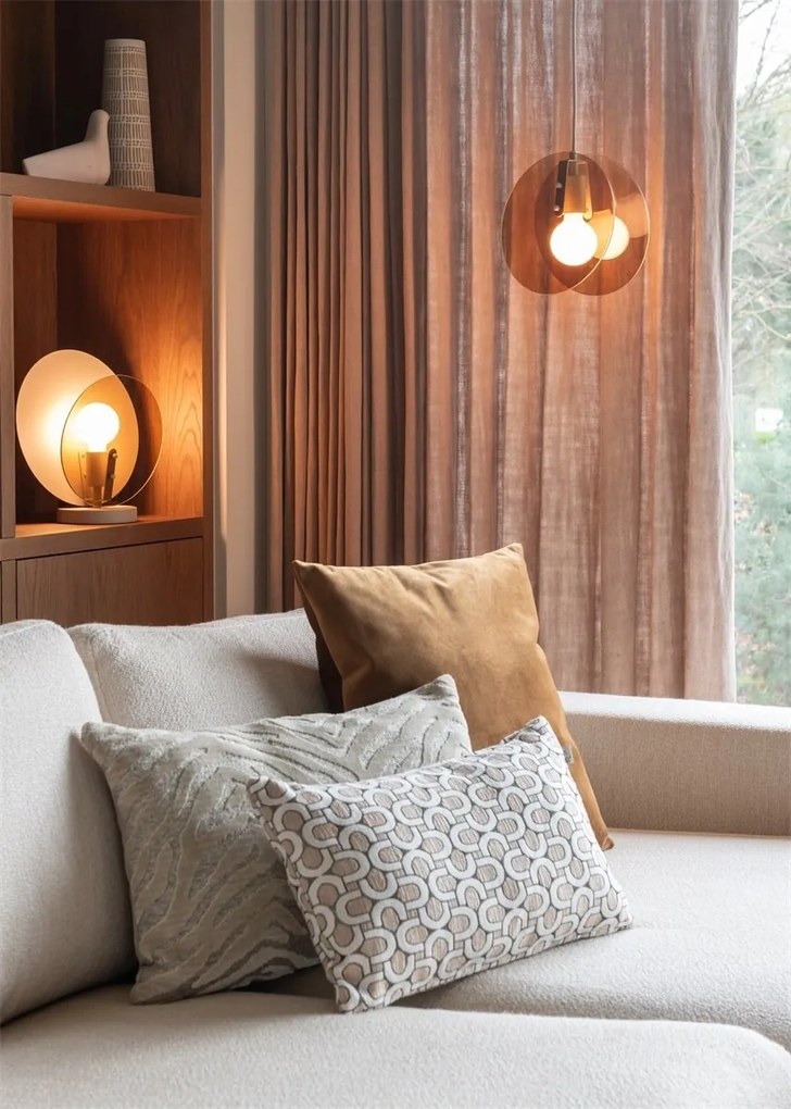 Pendul din metal sand si sticla chihlimbar Toledo