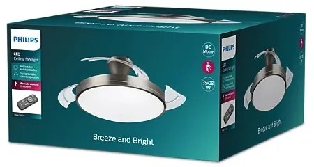 Plafonieră LED cu ventilator Philips LED/35W/230V 5500/4000/2700K nichel + telecomandă