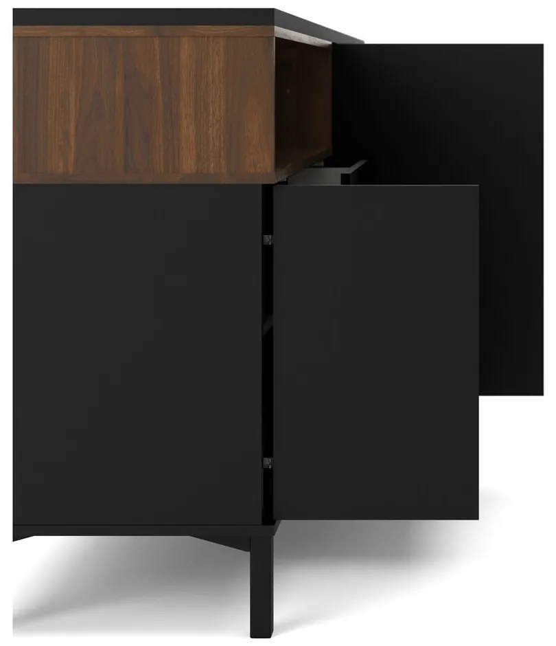 Comodă neagră 176x90x49 cm Roomers – Tvilum