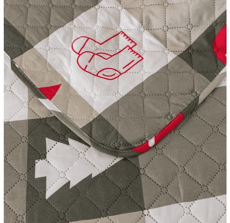 Cuvertura de pat CHRISTMAS SOCKS, verde Dimensiune: 170 x 210 cm