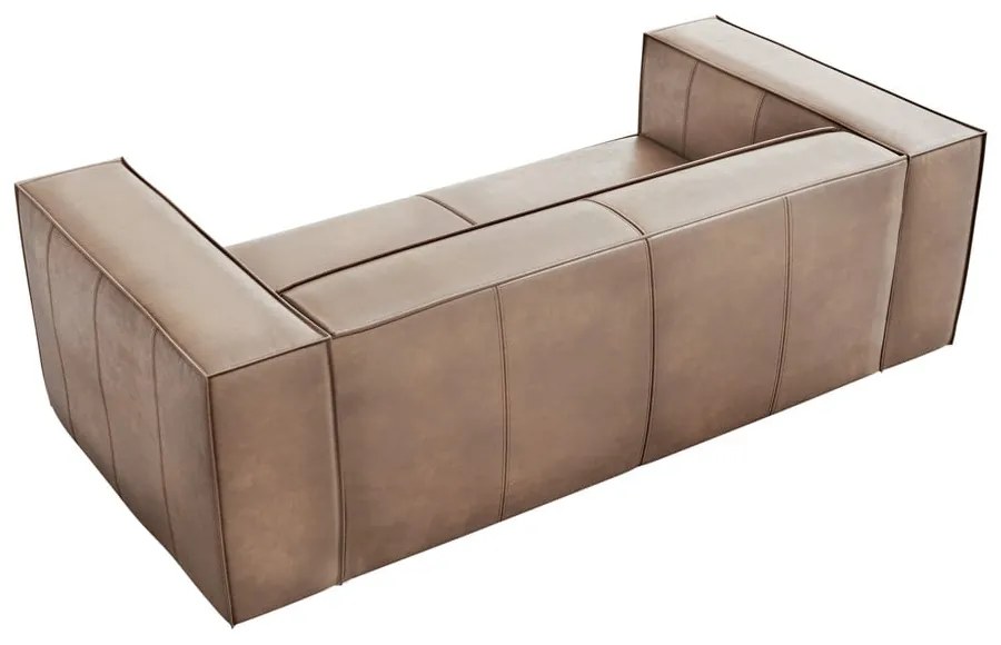 Canapea maro deschis cu tapițerie din piele 212 cm Madame – Windsor & Co Sofas
