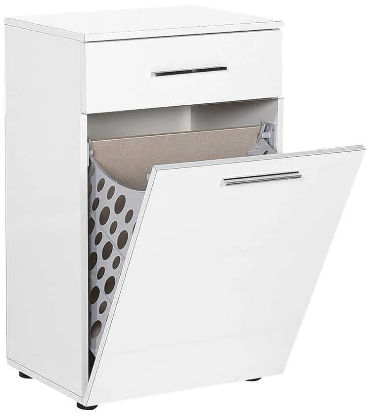 Dulap Baie cu cos de rufe Adore Diamond, sertar, Alb Lucios, 52 x 38 x 83 cm