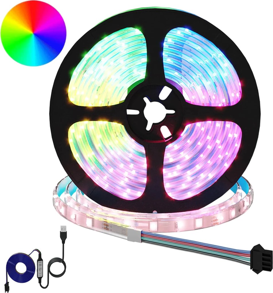 vidaXL Bandă LED 2 pcs Negru și transparent 5100 mm Cupru și Plastic