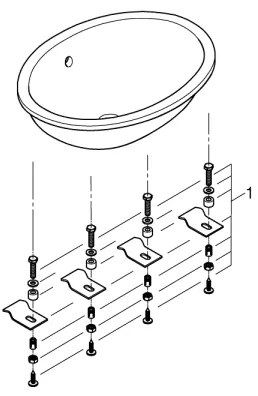 GROHE 39423000 - Lavoar încastrat BAU CERAMIC 560 × 420 mm, ceramică albă