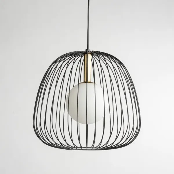 Lustră pe cablu BELL 1xG9/12W/230V d. 33 cm negru/auriu